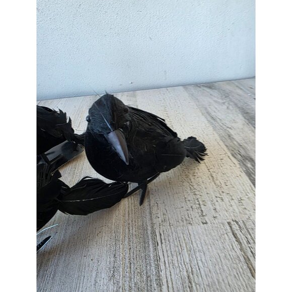 Greenbrier graveyard Crow Bird Halloween realistic prop feather decor - Picture 3 of 11